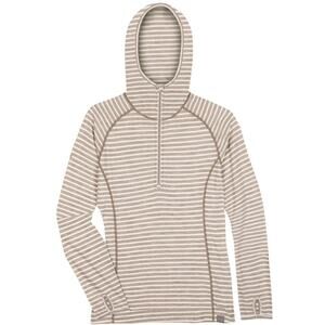 Meriwool Layers Women's L Camel Stripe Merino 190 Base Layer Hoodie K16-2
